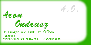 aron ondrusz business card